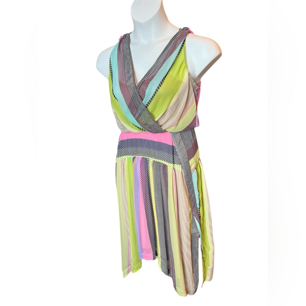 Calvin Klein Rainbow Sleeveless V-neck Midi Dress - size 6